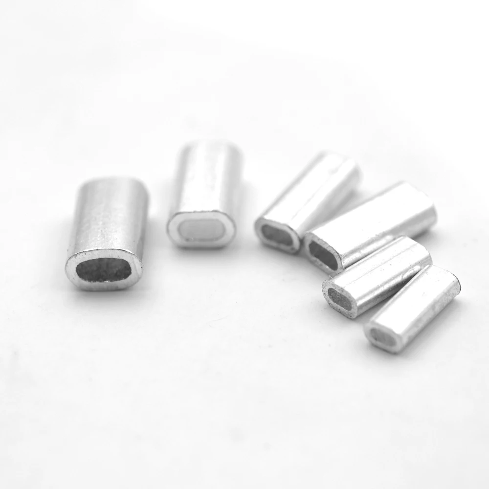 MNFT 120 Uds conectores de tubo de alambre de pesca 6 tamaños línea de pesca de acero inoxidable mezclado manga de engarzado de aluminio tubo de aluminio - imagen 3