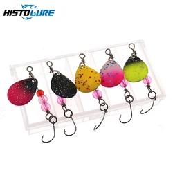 Cuchara giratoria 2,3g metal con ganchos individuales para lubina