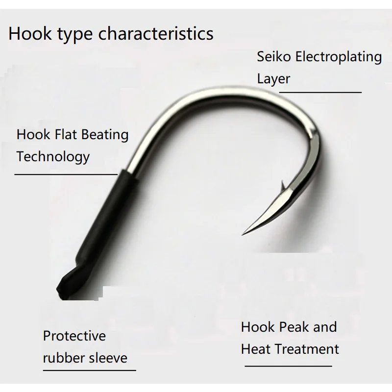 Anzuelo de pesca de alto carbono con cubierta de cuero, carpa, pez gato, Anzol, Peche, anzuelo de pesca grande, 10 unids/lote - imagen 4