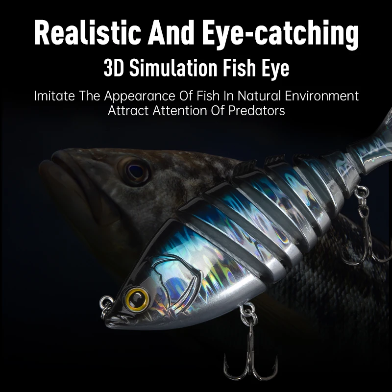 Kingdom-Señuelos de pesca para barbacoa, cebos duros articulados de 6 y 8, 65mm, 90mm, 120mm y 140mm, Wobblers que se hunden, Swimbaits realistas, señuelo para lubina - imagen 5