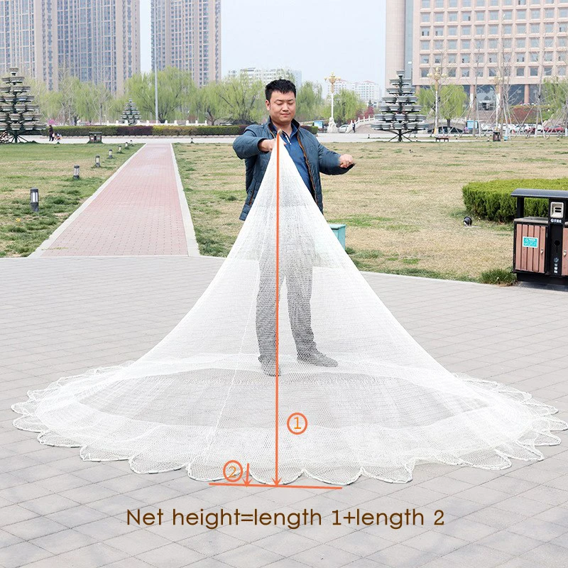 Lawaia-red de pesca para lanzar a mano, malla pequeña de nailon blanco, estilo tradicional - imagen 5