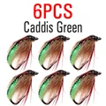 6pcs  Caddis Green