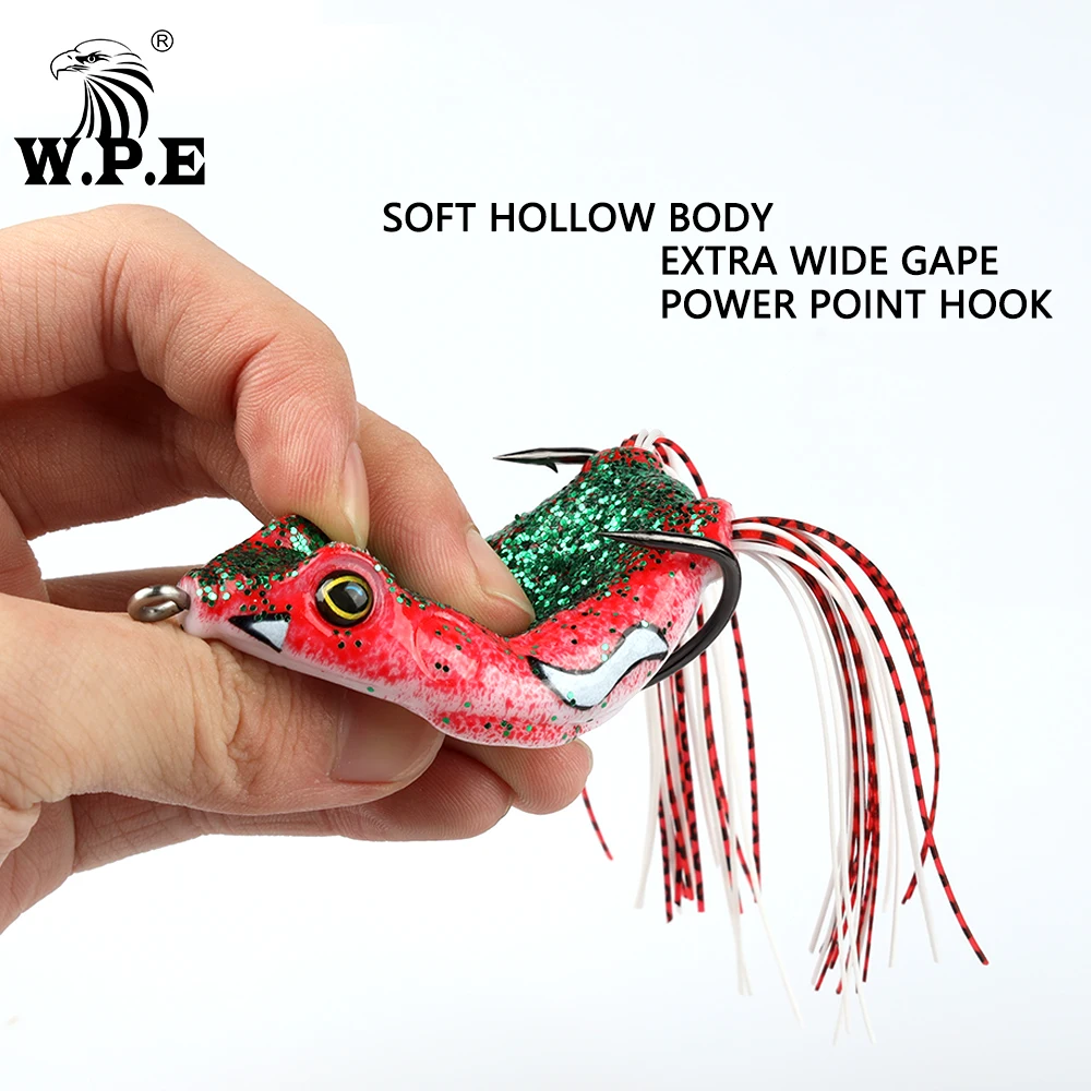 W.P.E-señuelo de rana de 1 pieza, 20 colores, 20g, señuelo suave de simulación, Crankbait, aparejos de pesca