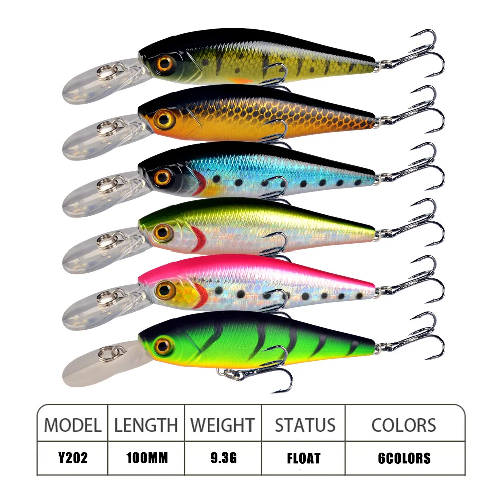 Señuelos de Pesca en forma de pececillo, 1 unidad, 10cm, 9,5g Isca Artificial Wobbler Crankbait, cebo duro, aparejos de Pesca - imagen 2