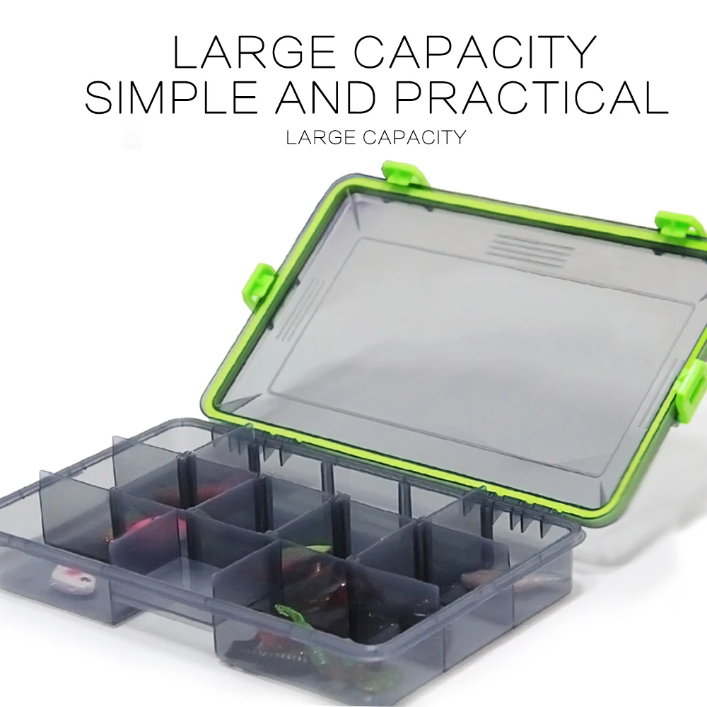 ILure-cajas de herramientas para aparejos de Pesca, accesorios de Pesca, estuche para señuelos de pescado, anzuelos de cebo, herramienta de aparejos con compartimentos, 2 colores - imagen 4