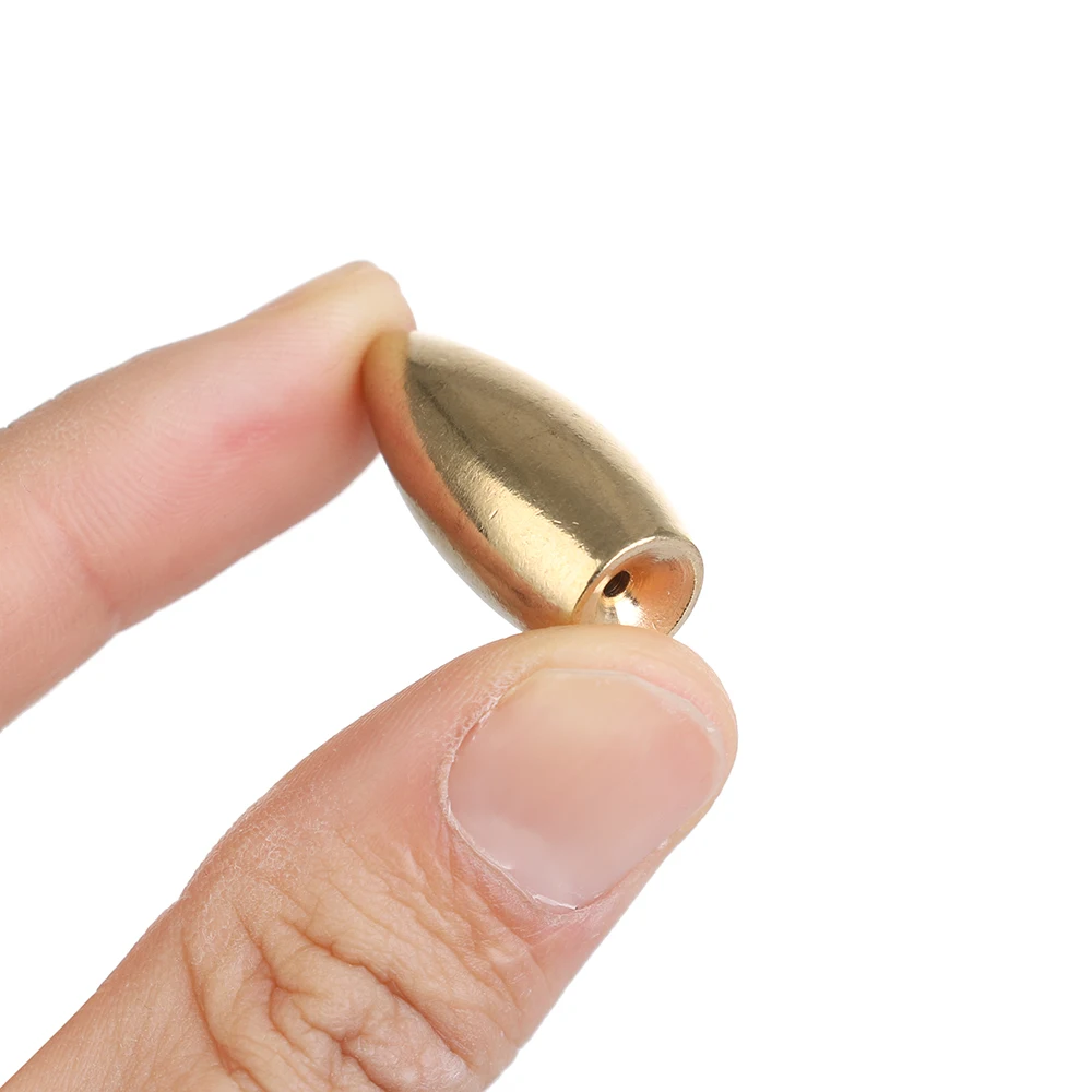 Plomos de línea de cobre y latón, 3 piezas, 3,5/5/7/10/14/21g, Conector de gancho de giro/pesas de gusano, accesorios de caída de plomo en forma de bala de pesca - imagen 4