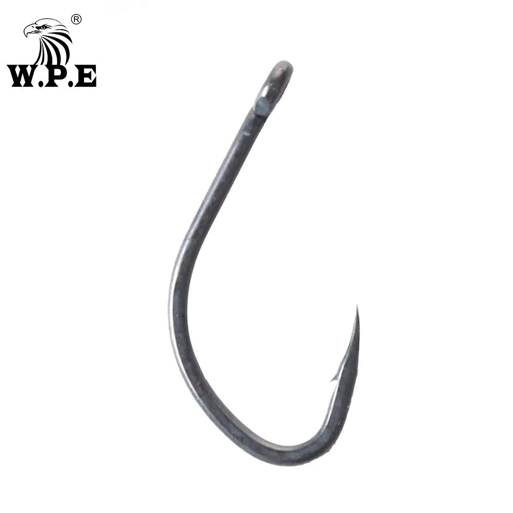 W.P.E-anzuelos de pesca recubiertos, 2 #/4 #/6 #/8 #, aparejos de pesca con púas, accesorios de acero al carbono para carpa, 30 unids/lote - imagen 3