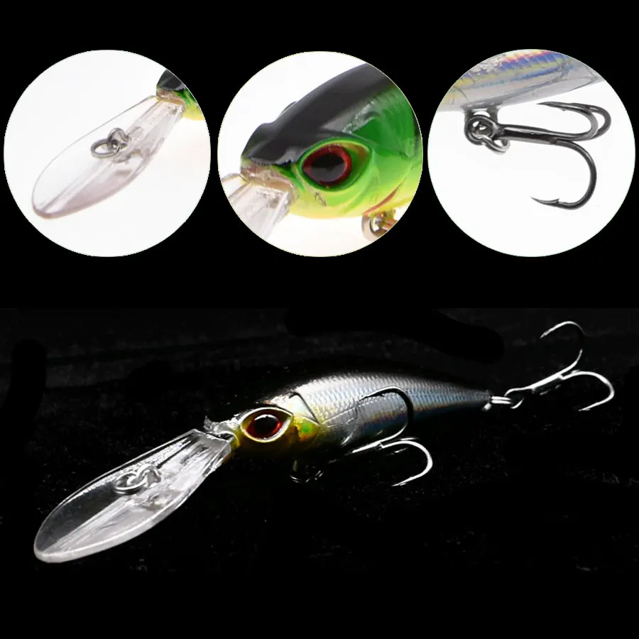 Señuelo crankbait minnow de plástico duro con labios largos, wobbler láser, buceo profundo, 0-2021 metros, novedad de 2,5 - imagen 3