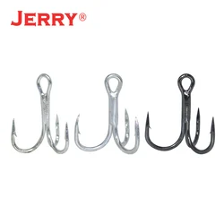 Jerry-anzuelo Triple afilado de Pesca, herramienta de aparejos de acero inoxidable, níquel negro, carpa, lubina, 20 unidades