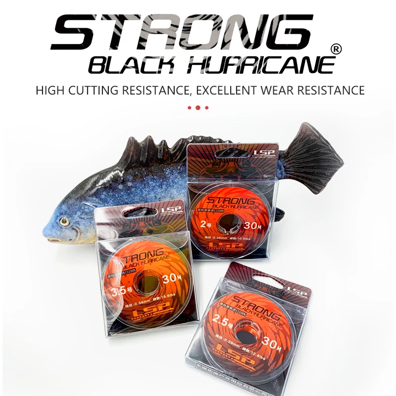 LSP 100% líneas de fluorocarbono 0,22-0,4mm 30M, hilo líder de monofilamento suave de fibra de carbono portátil, alambre de aparejos de pesca en agua de mar - imagen 3