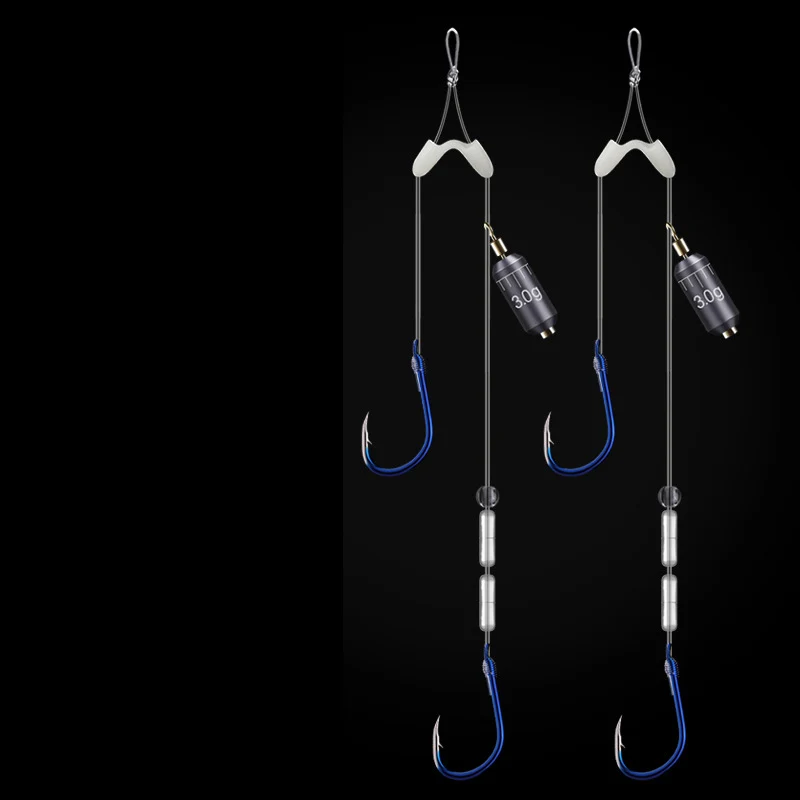 Anzuelo de pesca de acero con alto contenido de carbono, línea de anclaje de pesca de agua de mar de estilo japonés, diente fantasma de oro negro, 55cm - imagen 4