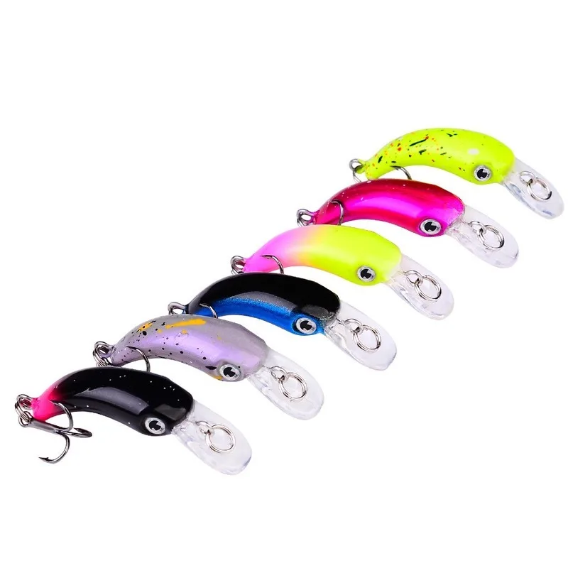 1 Uds 1,5g/4,1 cm señuelo de pesca trucha Mini Crankbait Wobbler aparejos de pesca agua dulce Minnow manivela cebo duro Artificial - imagen 2