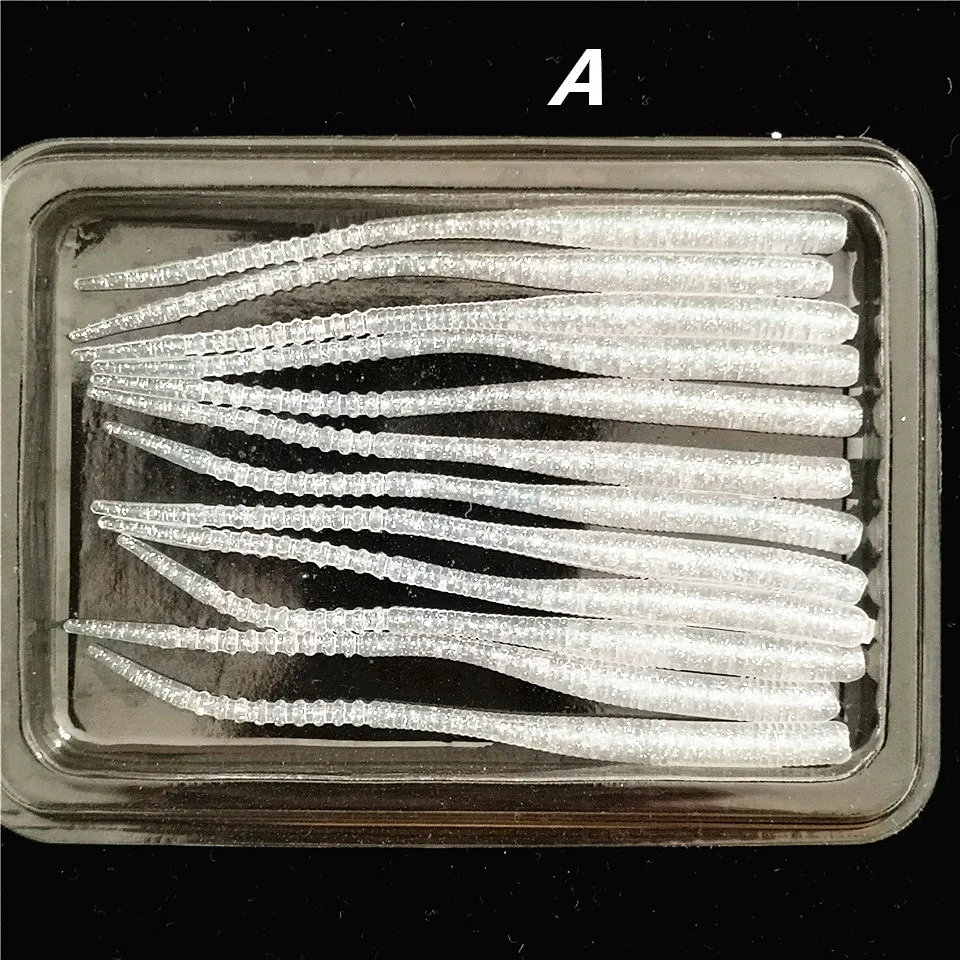 TSURINOYA-señuelo de pesca AJING elegante, 0,5g, 72mm, 60 piezas, pez roca oceánica, cola de aguja, suave, Artificial - imagen 5