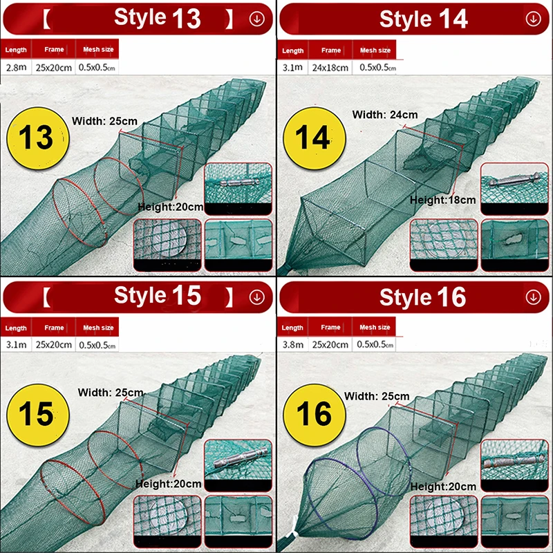 Red de pesca de nailon plegable, red portátil para atraer cangrejo, langosta, trampa viva, Anguila, camarón, señuelo, cebo vivo, 1 unidad - imagen 5