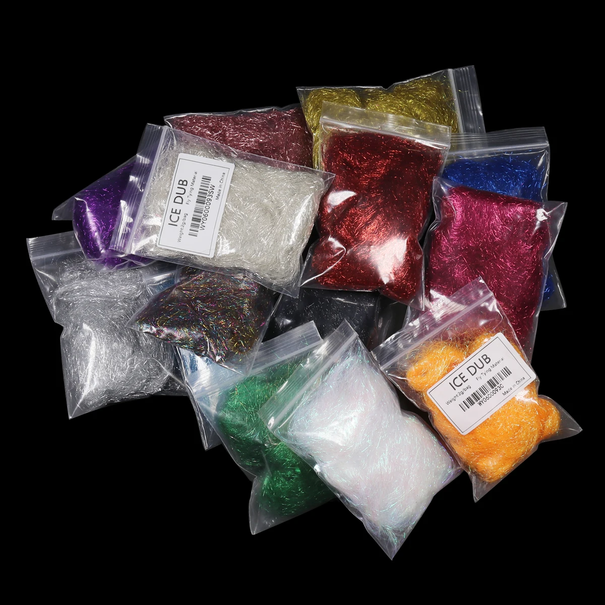 Material para atar camarones Scud, atado de moscas, fibra Dub de hielo ultrafina para ninfa, perla, oliva, negro, naranja, Color verde Caddis - imagen 5