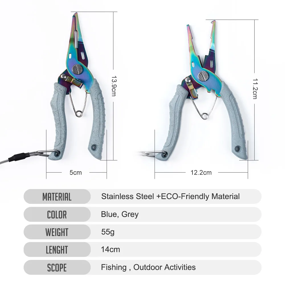 NOEBY-Alicates de pesca, herramienta para un pequeño anillo deslizante de señuelos, alicates de pesca de acero inoxidable, Cortador de línea trenzada, accesorios de pesca - imagen 2