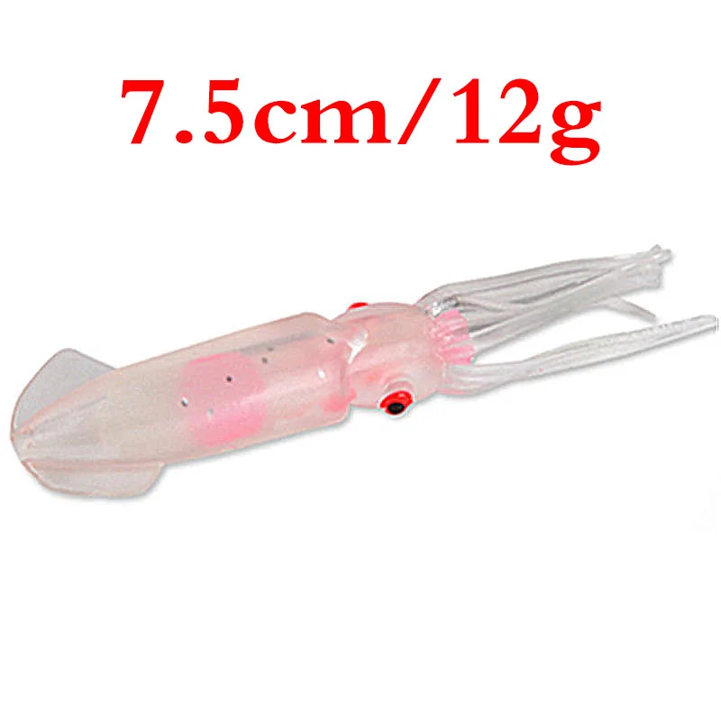 Señuelo de pesca luminoso de silicona suave, cebo de pulpo de 75mm y 12g, accesorios de cebo de pesca de calamar, 1 unidad - imagen 2