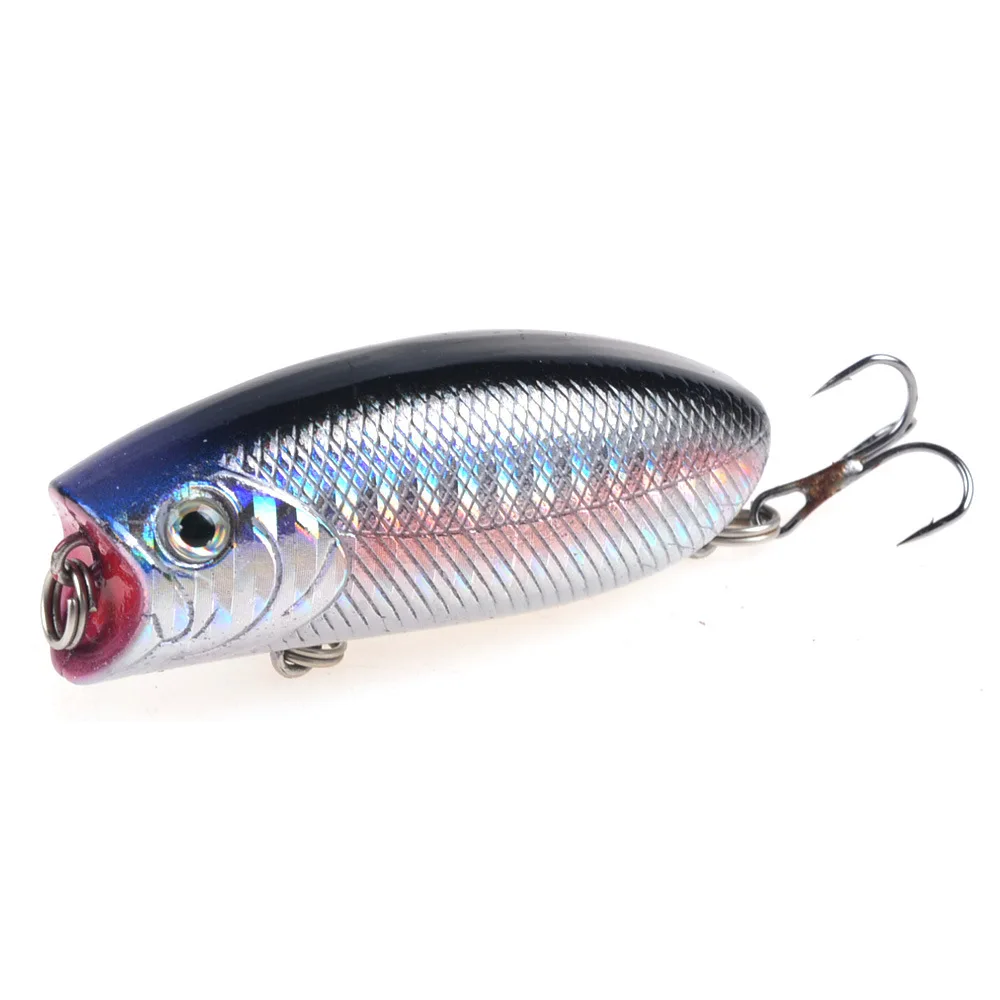 Señuelos de Pesca flotantes popper, Wobblers, 5,5 cm/10,4g, 3D ojos artificiales, cebo duro con anzuelo triple, aparejos de pesca Crankbait, 1 ud. - imagen 4
