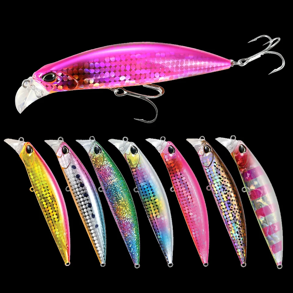 WALK FISH-señuelo de pesca de pececillo, cebo duro flotante, Wobblers láser profesional, Artificial, herramienta de Pesca de Mar de fundición larga, 1 piezas - imagen 3