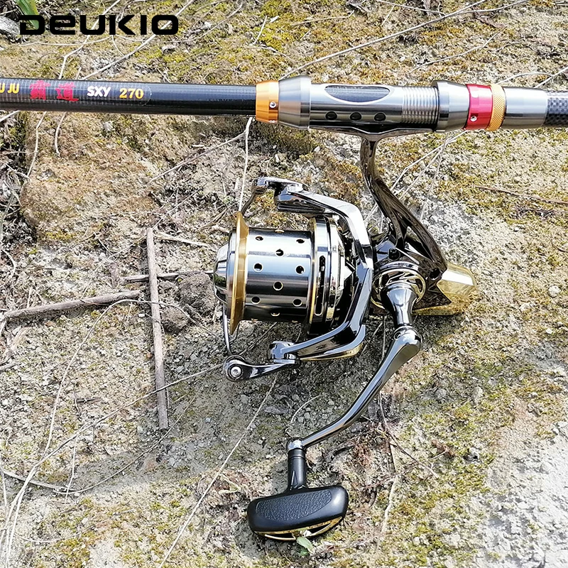 Carrete de pesca DEUKIO GX10000, carrete totalmente metálico, arrastre máximo, alta velocidad, 11 + 1BB, carrete giratorio para carpa, agua salada para accesorios - imagen 5