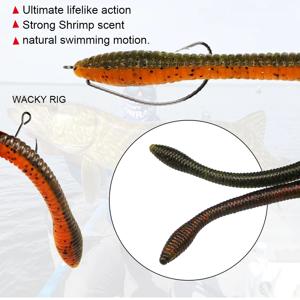 ESFISHING-cebo de gusano suave para lubina, palo salvaje de 155mm y 11g, palo de Pesca Artificial de silicona, aparejos de señuelo para lubina - imagen 3