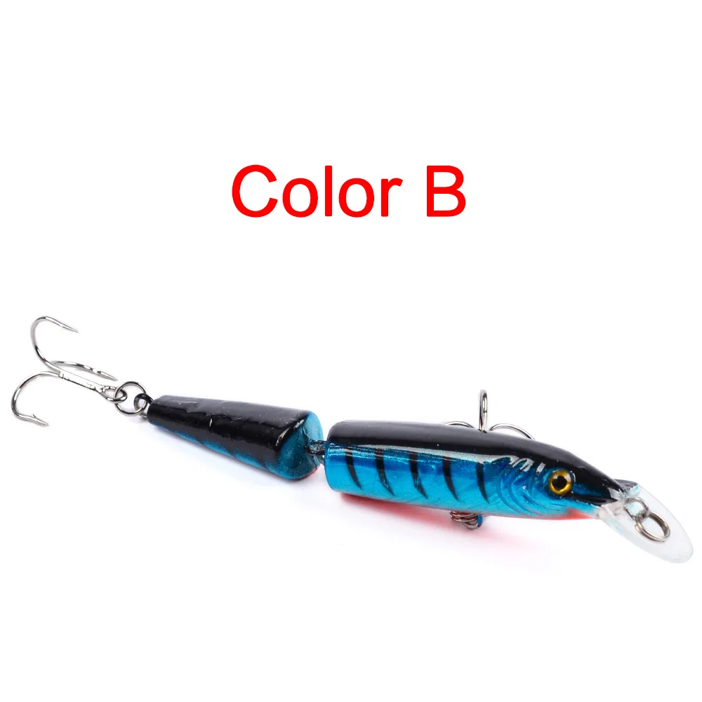 Señuelos de Pesca de pececillos biónicos de dos secciones, 105mm/9g, plástico Artificial, ojos 3D, Swimbait, Wobblers para aparejos de cebo duro de Lucio, 1 pieza - imagen 3
