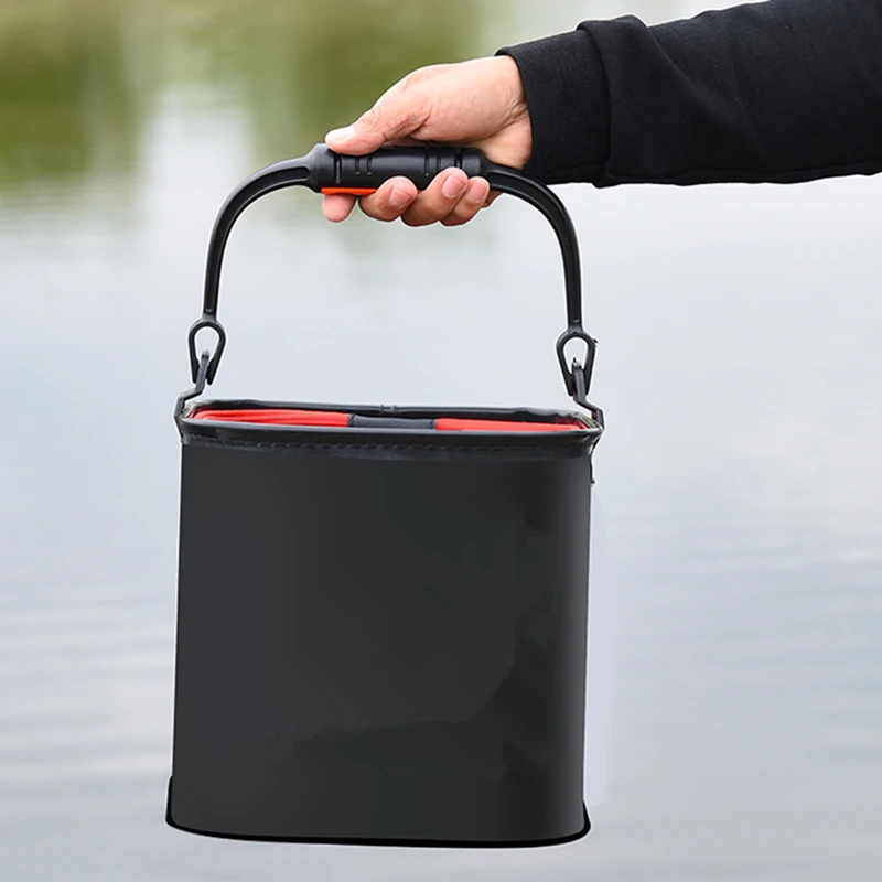 Caja de cubo de pesca plegable, contenedor de almacenamiento con asa EVA nvironmental para pesca, acampada, bolsa de almacenamiento de aparejos al aire libre - imagen 2