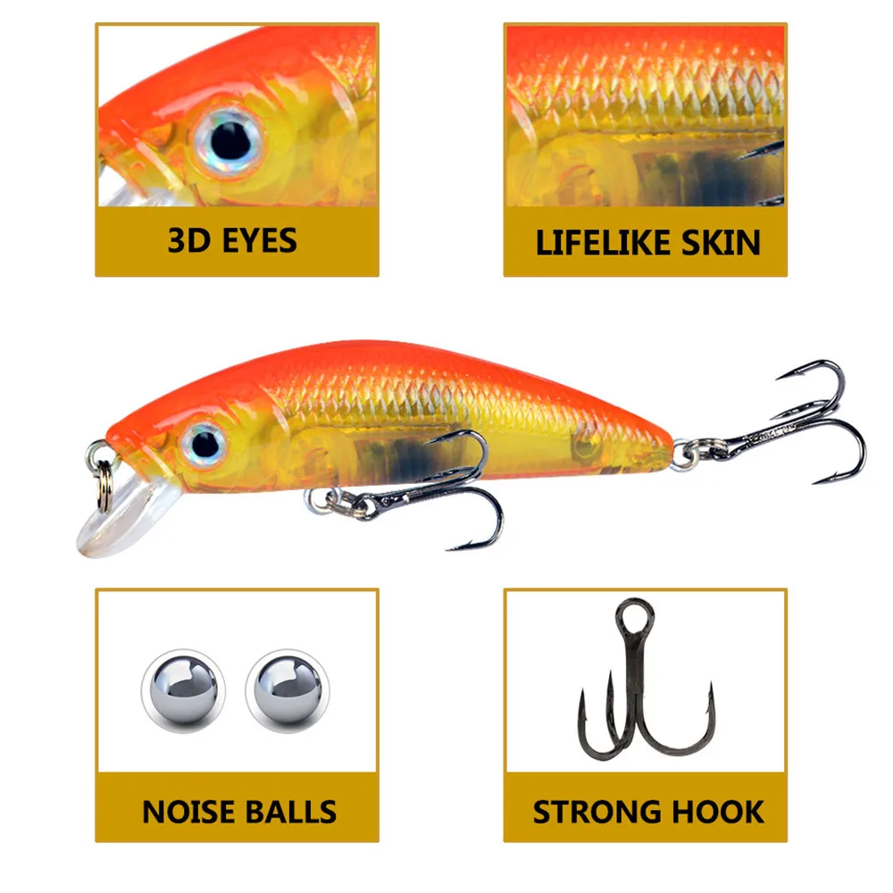 FISHINAPOT-SEÑUELOS DE PESCA DE pececillos, Señuelos de Pesca de 6,8 cm/8g, Crankbait, Wobblers de calidad, cebo Artificial de plástico duro, aparejos de pesca - imagen 2