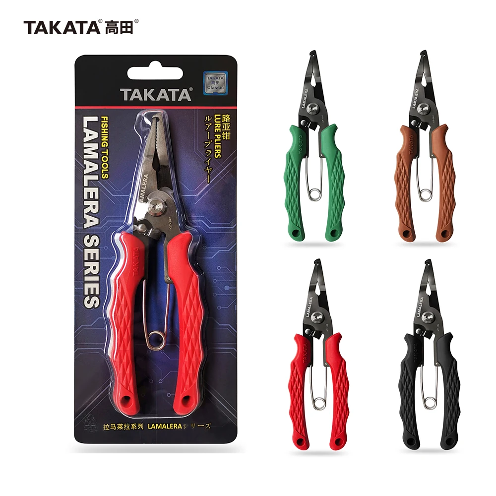 TAKATA alicates de señuelo de pesca multifunción, tijeras, cortador de hilo, abridor dividido, GT101, GT102, GT103, alicates de pesca de acero inoxidable - imagen 2