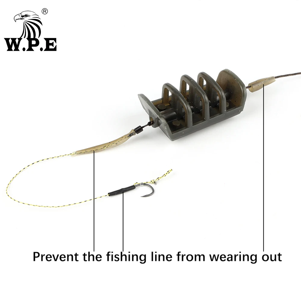 W.P.E-aparejo de pesca de carpa, alimentador con método capilar, 40g-80g, conjunto de anzuelos de pesca de carpa de europa, línea de núcleo de plomo, grupo de pesca de carpa, 1 ud. - imagen 4