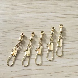 10-20 unids/lote frijol de mar con cabeza de cobre dorado Bobber Space Beans pesca giratorios gancho pin conector herramientas de pesca Accesorios