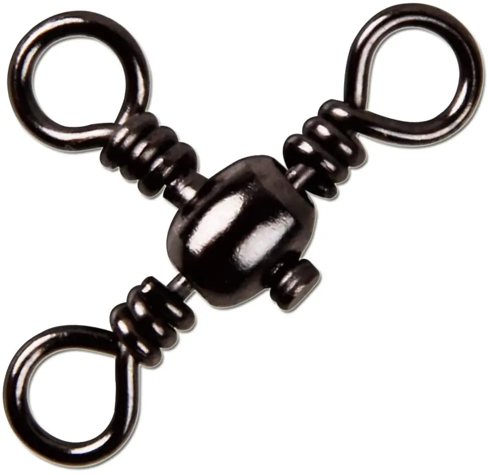 100 Uds. Giratorios de pesca 3 rodamientos de bolas B de acero inoxidable de níquel negro y broche para accesorios de conector de sedal de anzuelo de pesca - imagen 5