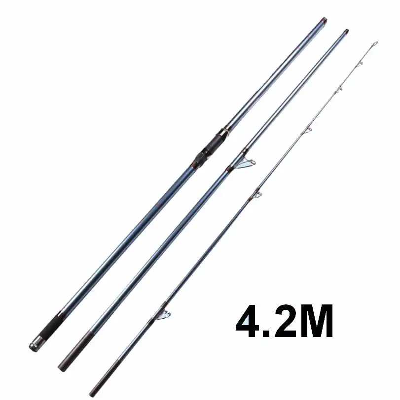ZZ54 ZZ56 Anillos CR de pescador duro 4,2 M 557g fibra de carbono SurfCasting Surf caña de fundición punta-Butt diámetro 3,2-23,5mm cebo 100-250g VVV