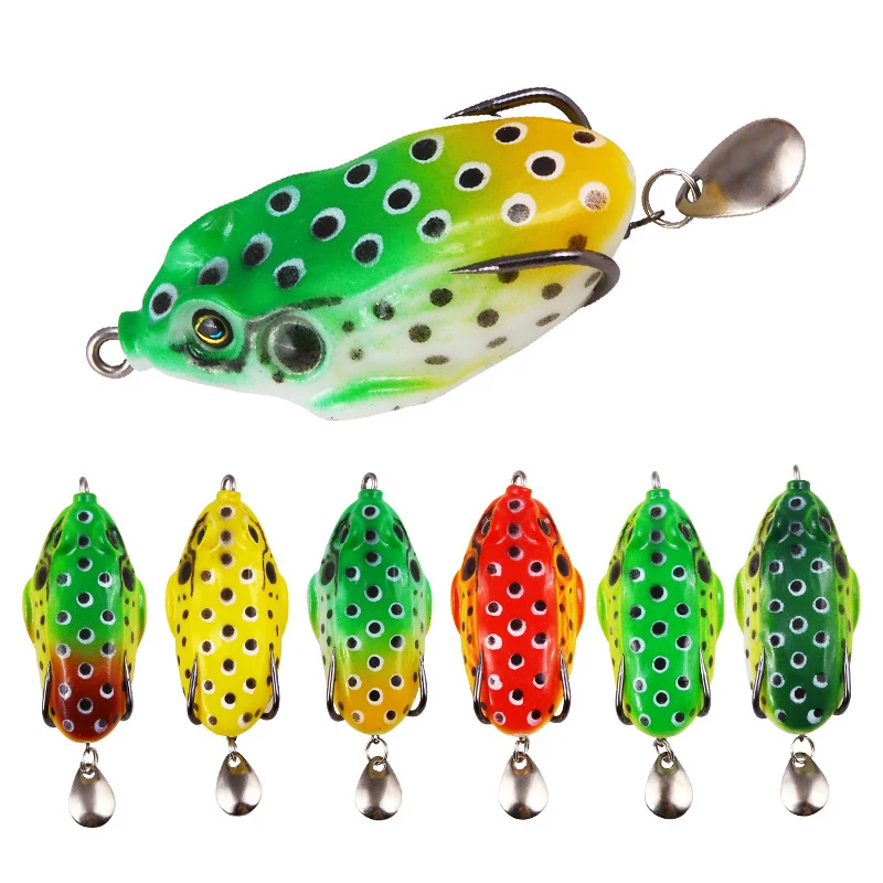 Señuelo de rana Artificial de 80mm, anzuelos triples, señuelo de pesca Topwater Ray, cuchara Crankbait Artificial, cebo blando, manivela Minnow, 1 piezas - imagen 5