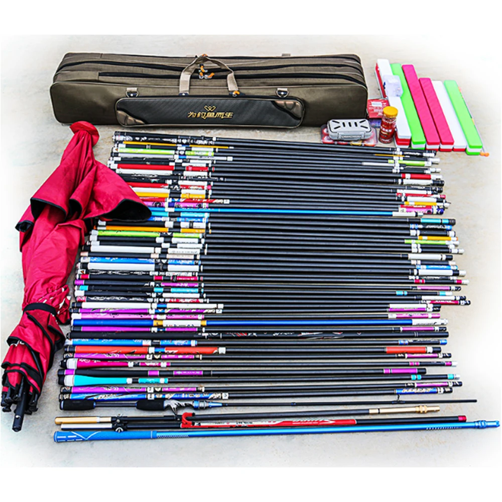 Bolsa plegable portátil de 3 capas para caña de pescar, estuche de almacenamiento de herramientas, mochila, equipo de pesca, bolsa de carrete de pesca X349G - imagen 4