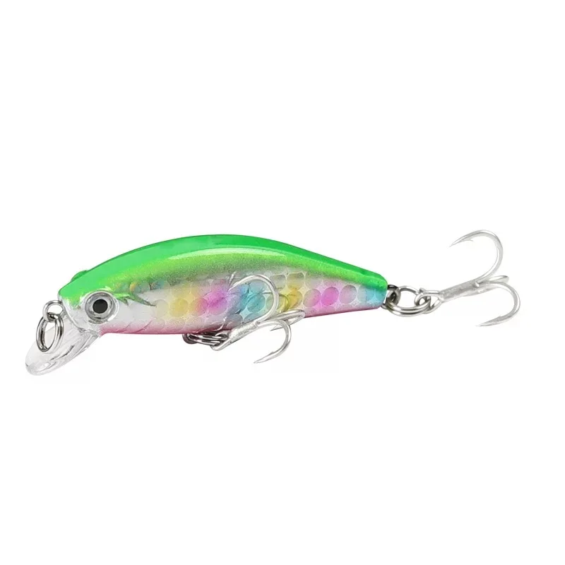 Señuelo de pesca de pececillos, cebo duro de plástico Artificial, Wobbler, ojos 3D, 55mm, 6,3g, 1 piezas