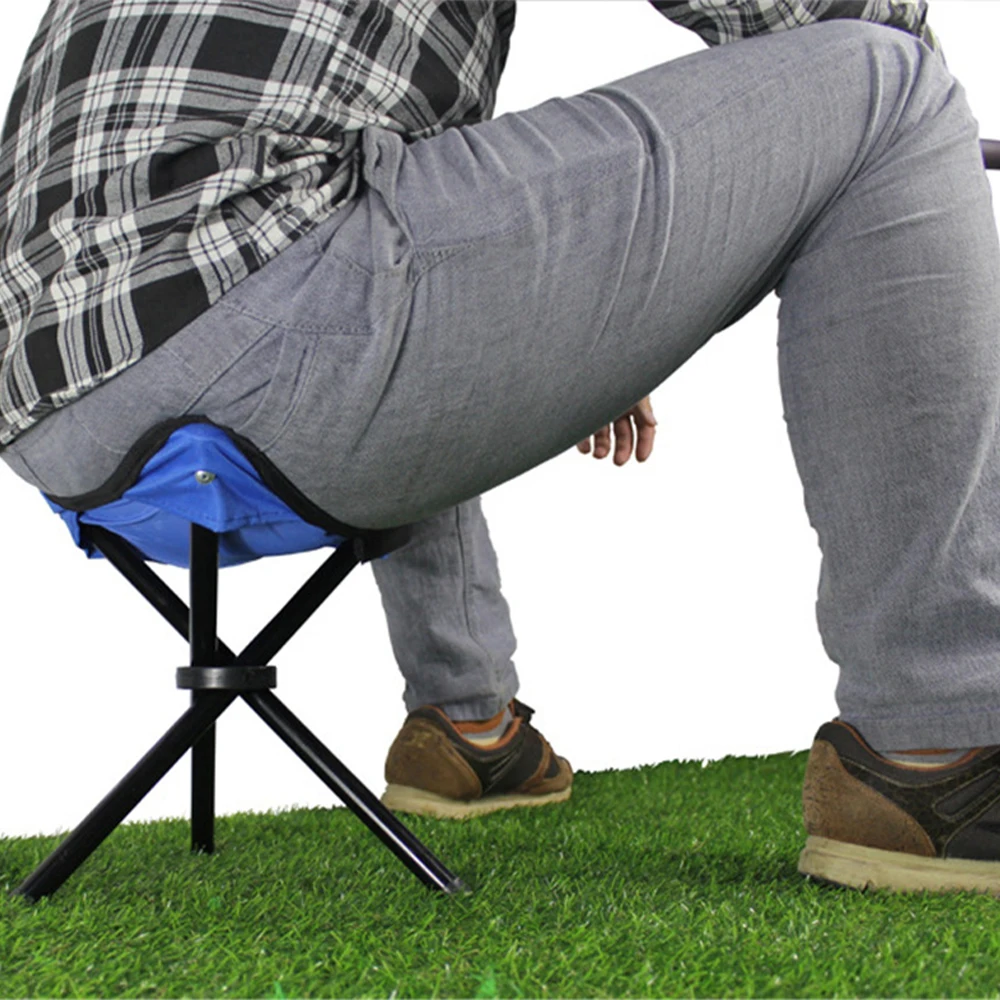 Silla de pesca al aire libre en 3 colores, taburete trípode portátil, silla plegable para acampar, caminar, Picnic, jardín, silla de playa plegable de tres pies - imagen 4