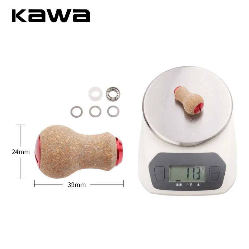 Kawa-mango de carrete de pesca, Material de goma, perilla de madera suave para carrete D/S, 2 uds., Beari ng, peso 11,3 g/unidad, accesorio de carrete DIY, 1 ud. - imagen 5