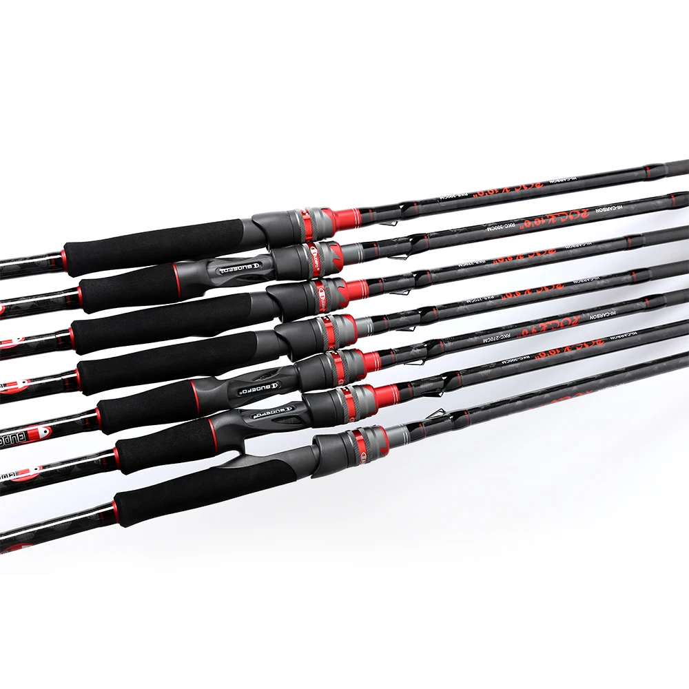 BUDEFO-caña de pescar giratoria de carbono, caña de pescar de fundición rápida con guía FUJI, 1,98 m, 2,28 m, 2,43 m, 2,58 m, 2,70 m, 3,00 m - imagen 2