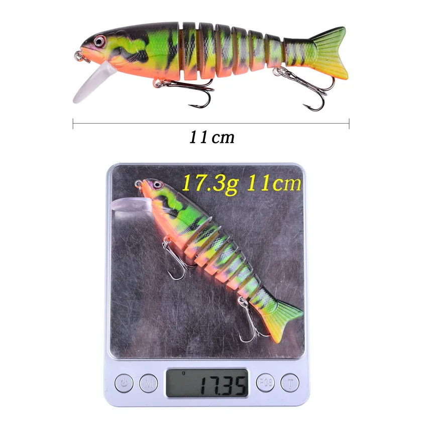 Señuelos de Pesca Wobbler que se hunden, 10,5 cm, 17,3g, multiarticulado Swimbait, cebo duro Artificial, señuelo de pesca de Lucio Crankbait, 1 unidad - imagen 4