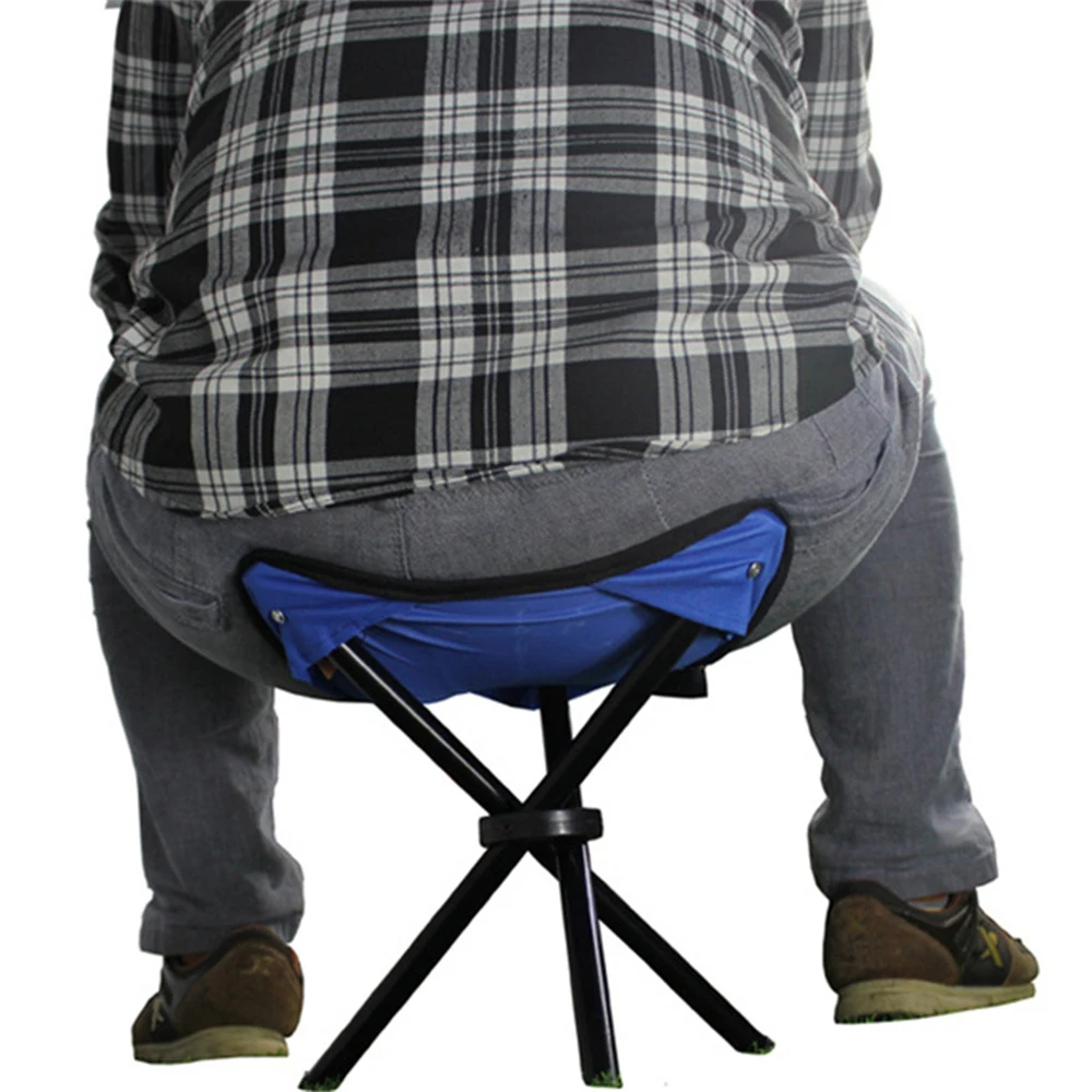Silla de pesca al aire libre en 3 colores, taburete trípode portátil, silla plegable para acampar, caminar, Picnic, jardín, silla de playa plegable de tres pies - imagen 3