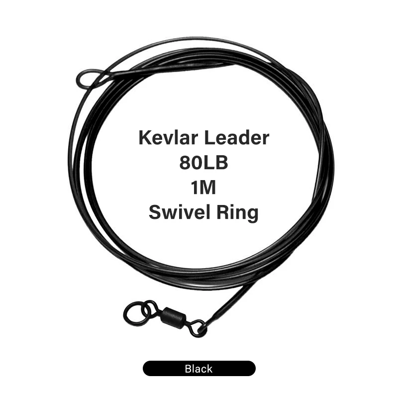 Mosodo-línea líder de pesca de carpa, anzuelo con anillo giratorio, aparejos de pesca de carpa, 80lb - imagen 2