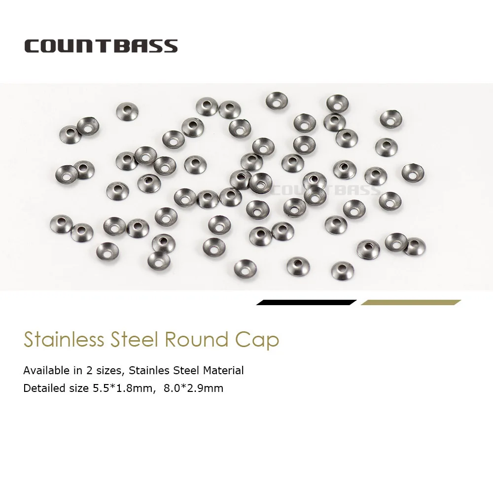 Countbass 100 Uds tapa redonda de acero inoxidable para hélice, remaches, arandelas de tazas, señuelo de pesca Popper Topwater DIY, aparejos artesanales - imagen 2