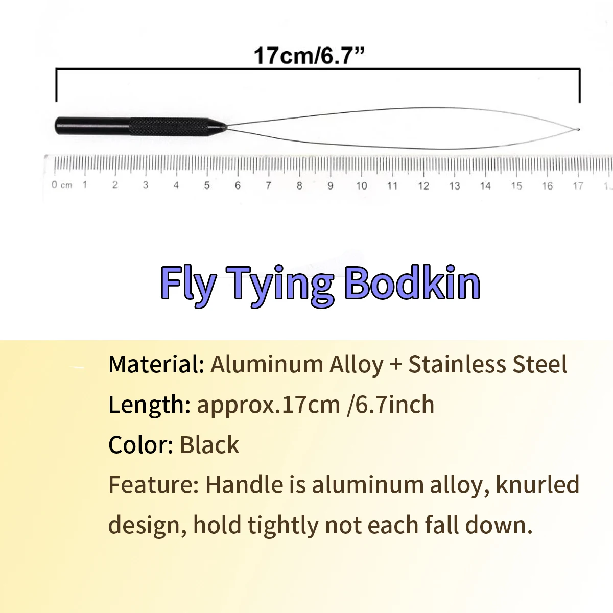 Wifreo herramienta para atar moscas, enhebrador de bobina con medio enganche, mango de latón, roscado de hilo, herramientas de pesca con mosca bodkin - imagen 5