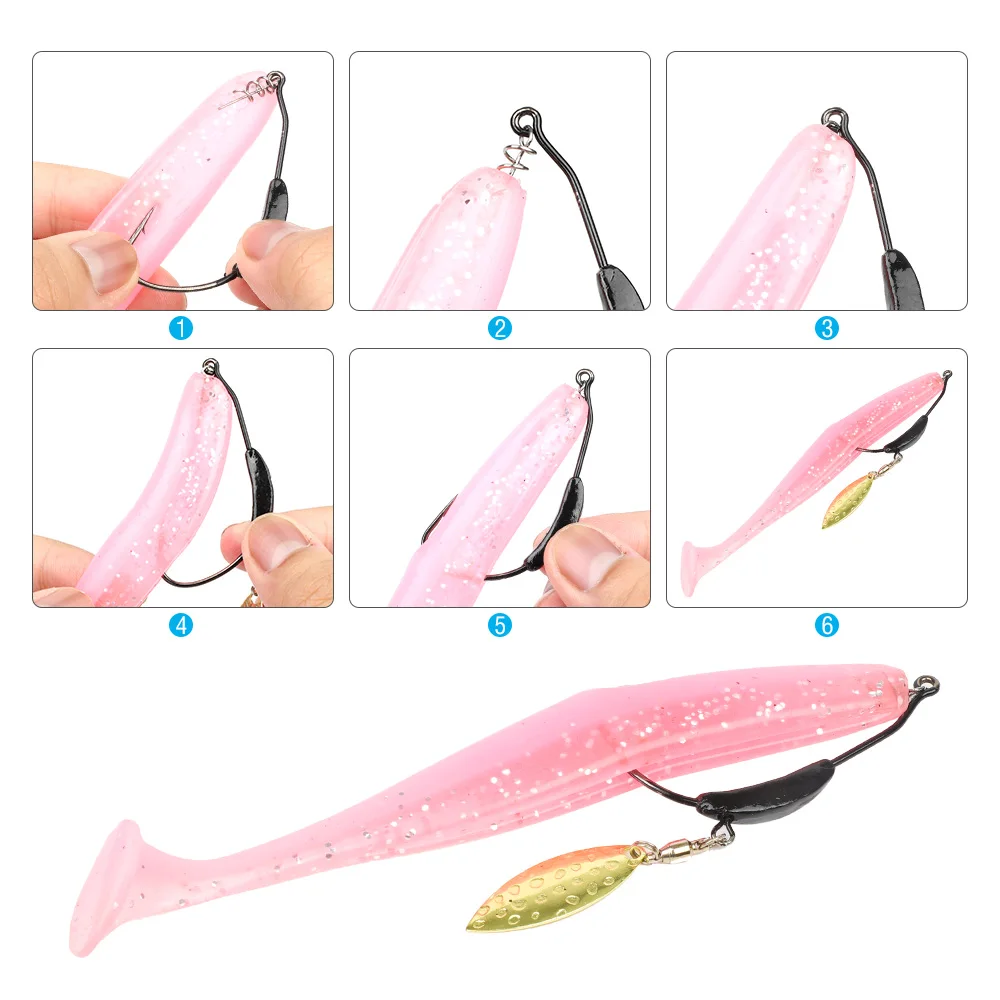 Anzuelo Swimbait con hoja de sauce, anzuelos de manivela con peso, 2g-9g, lote de 3 unidades - imagen 3