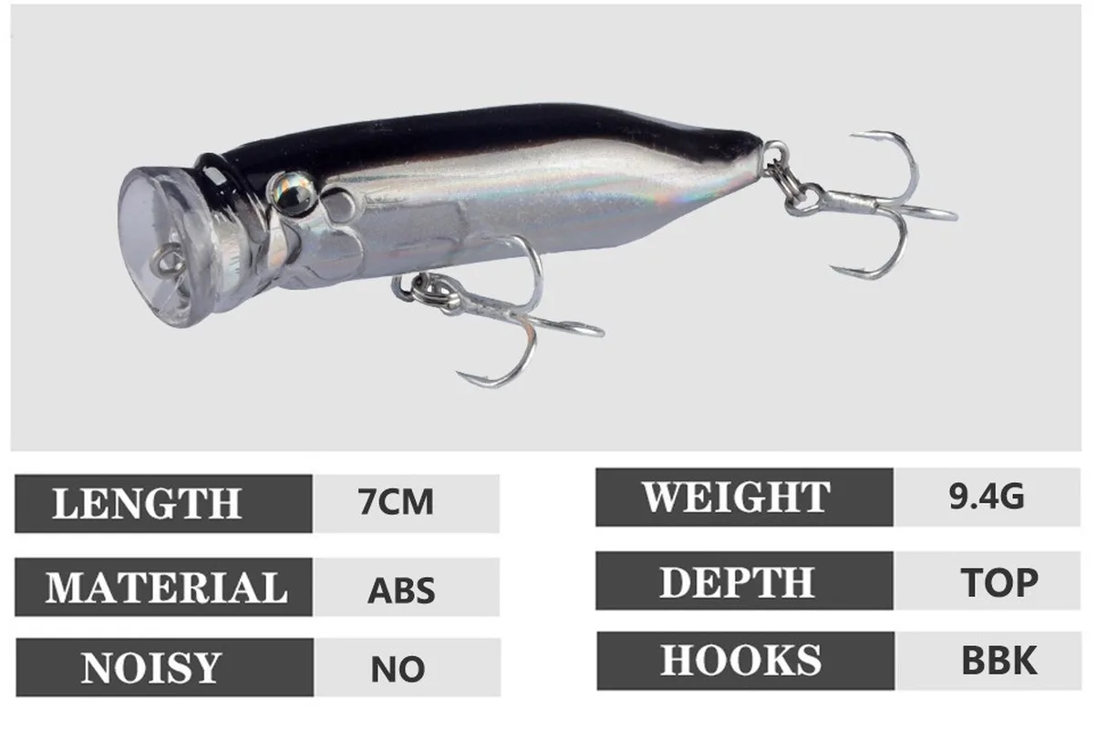 Popper-señuelo De Pesca Artificial Isca, equipo De aparejos De Pesca, 9,4g - imagen 5