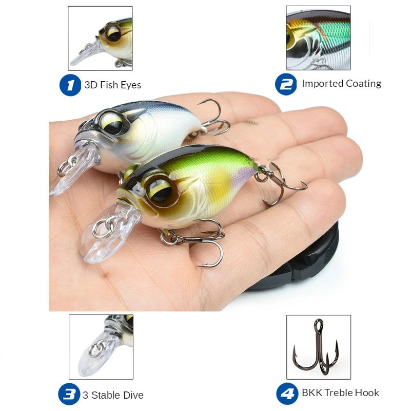 Crankbait-señuelo de pesca con manivela para trucha, cebo flotante de alta calidad, peso de 48mm/11g, Wobbler japonés para buceo, aparejos de cebo de 1,3 m - imagen 4
