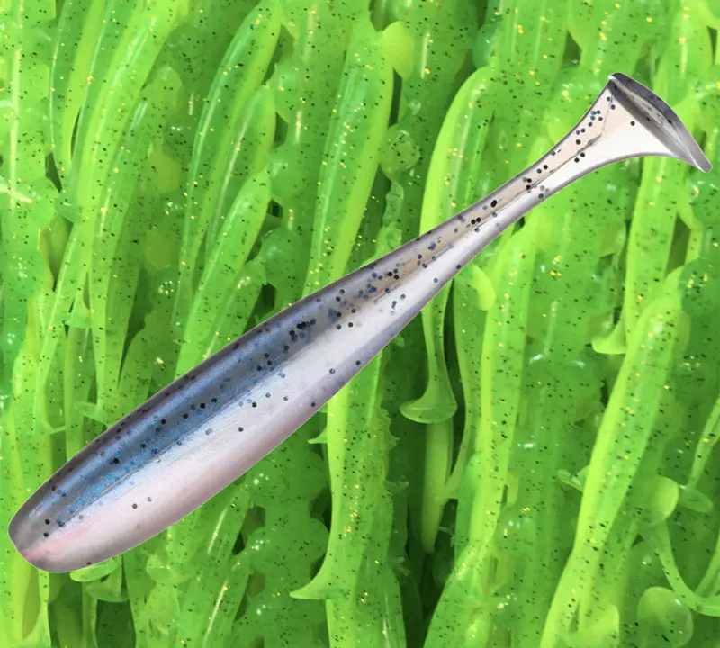 Paquete de caja JYJ 50 Uds 5cm 5,5 cm 6cm 7cm cebos de cola de paleta de cola en T suave, isca artificial pesca wobbler bass minnow señuelo de sílice - imagen 5