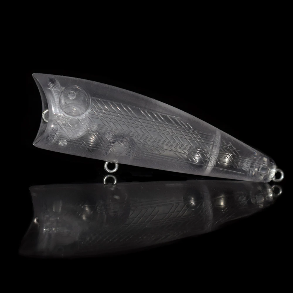 CCLTBA-cebos de pesca artificiales, anzuelos sin pintar, de 3 tamaños de plástico duro Wobblers Popper, aparejos en blanco, 5 unids/lote - imagen 3