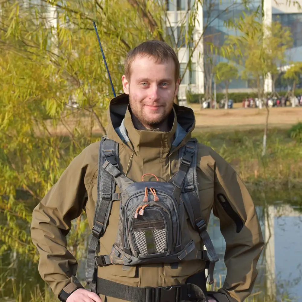 F Aventik-mochila compacta de pesca con mosca, paquete de pecho, talla única para todos los deportes al aire libre, bolsa de pesca con chaleco, Combo de herramientas - imagen 4